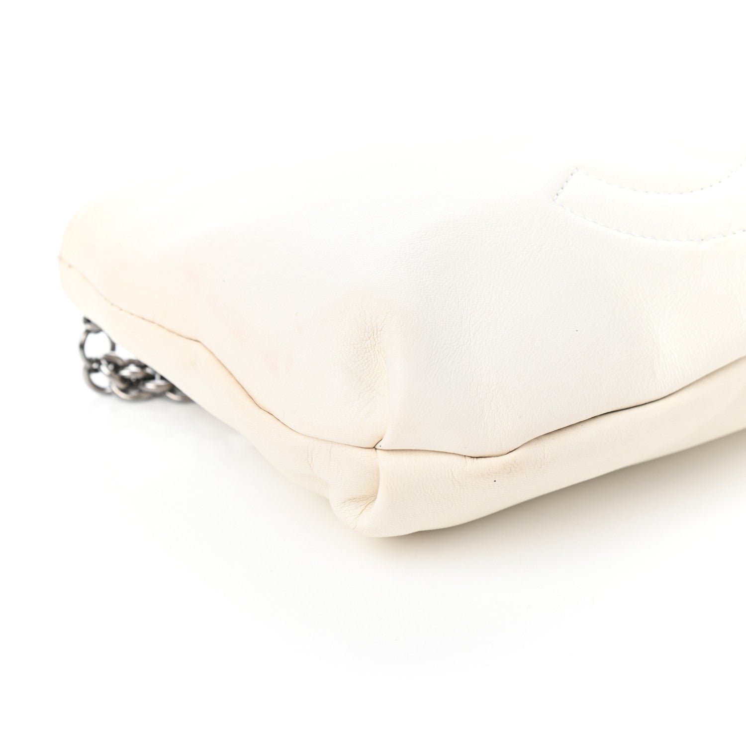 Chanel Lambskin Soft and Chain Pochette White 9 of 10