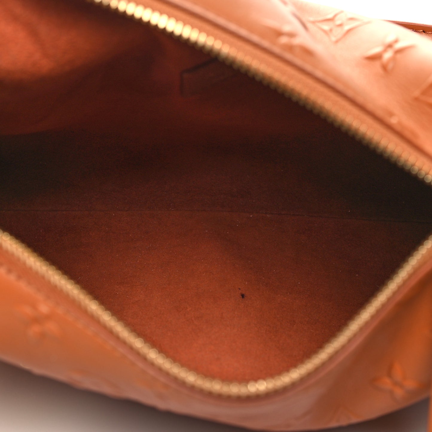 Calfskin Debossed Monogram Side Trunk Tan