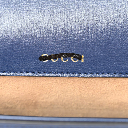 Gucci Azalea Calfskin Web Mini Horsebit 1955 Shoulder Bag Navy 6 of 12