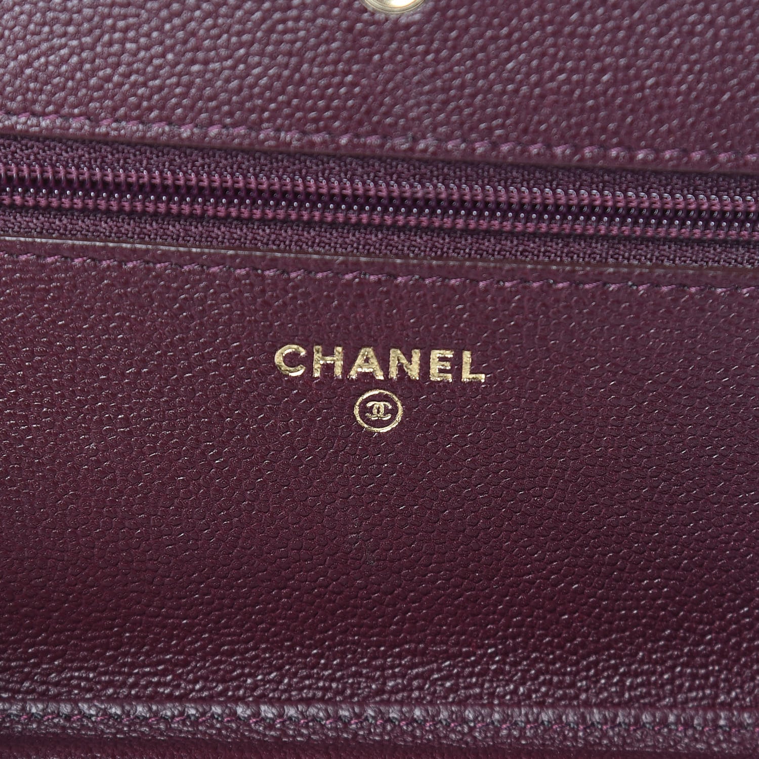 Chanel Caviar Quilted Boy Wallet On Chain WOC Dark Purple 6 of 13