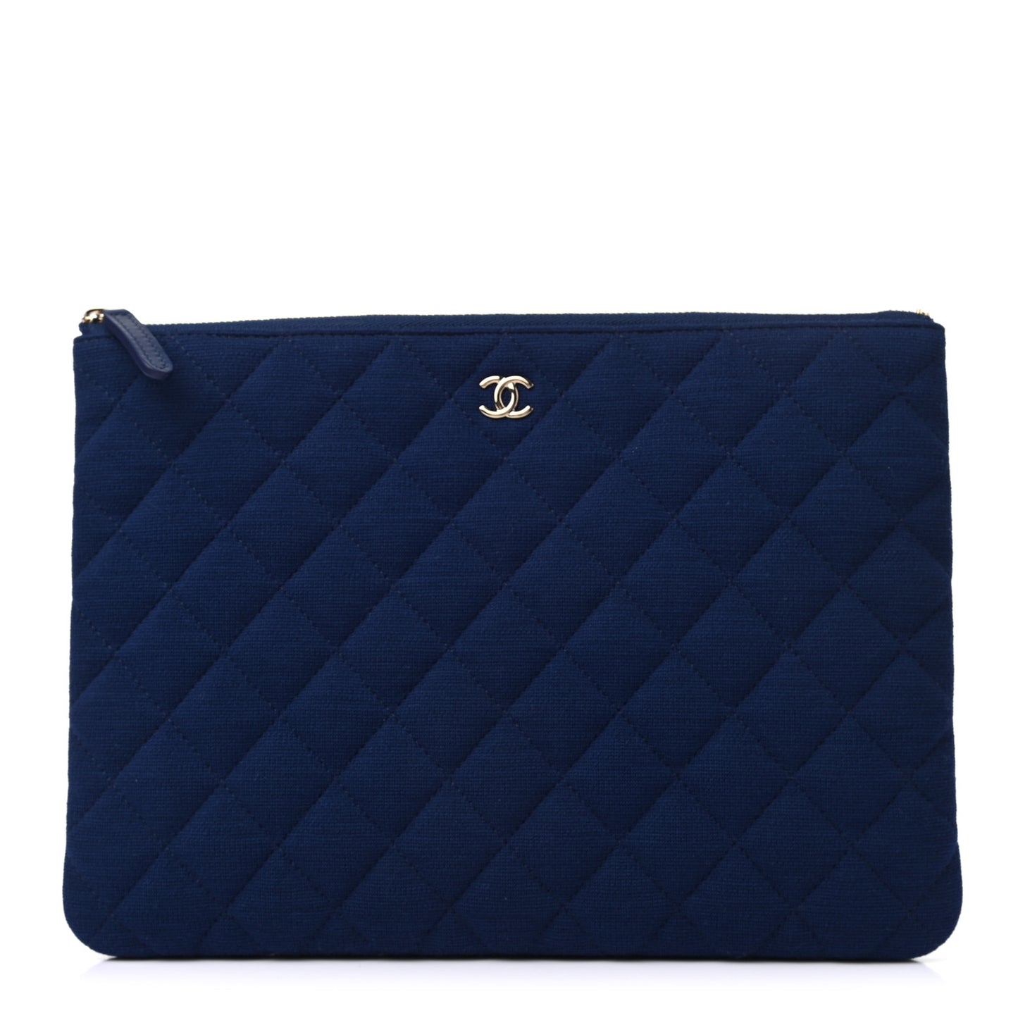 Jersey Quilted Medium Cosmetic Case Blue