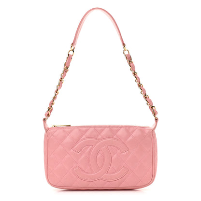 Chanel Caviar Quilted Pochette Pink 1 of 17