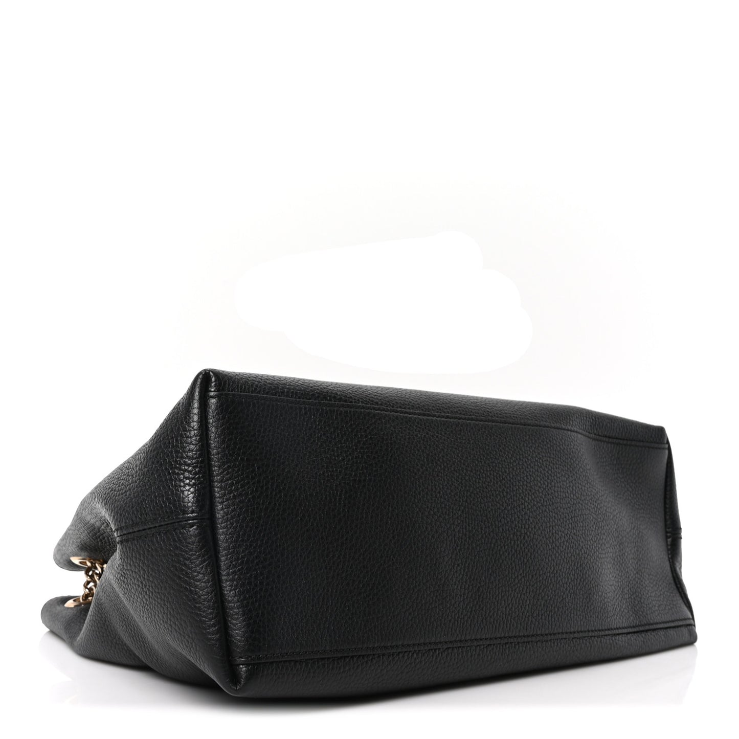 Pebbled Calfskin Medium Soho Chain Shoulder Bag Black