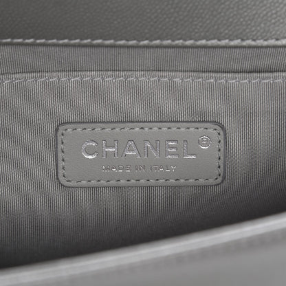 Chanel Metallic Caviar Quilted Medium Boy Flap Silver 6 of 7