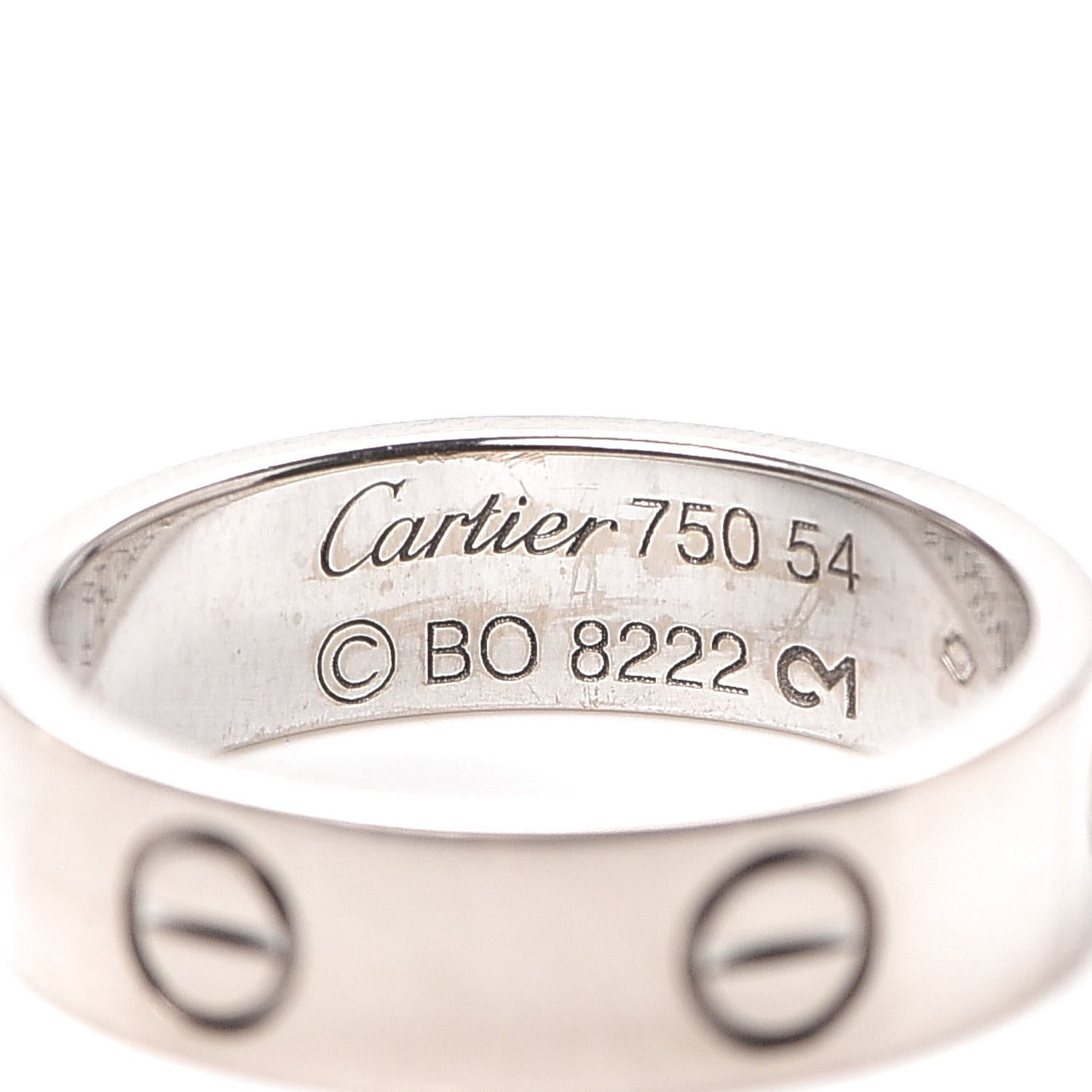 Cartier 18K White Gold 5.5mm LOVE Ring 54 6.75 4 of 5
