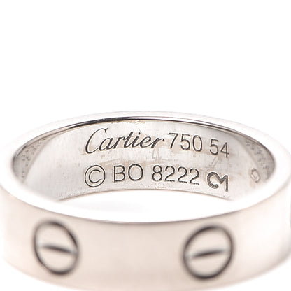 Cartier 18K White Gold 5.5mm LOVE Ring 54 6.75 4 of 5