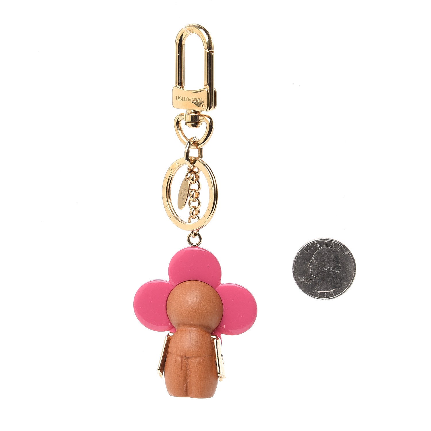 Louis Vuitton Resin Wood Vivienne Bag Charm Pink 2 of 3