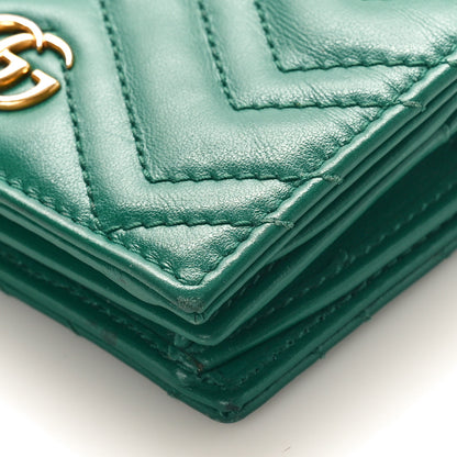Gucci Calfskin Matelasse GG Marmont Card Case Wallet Emerald 8 of 8