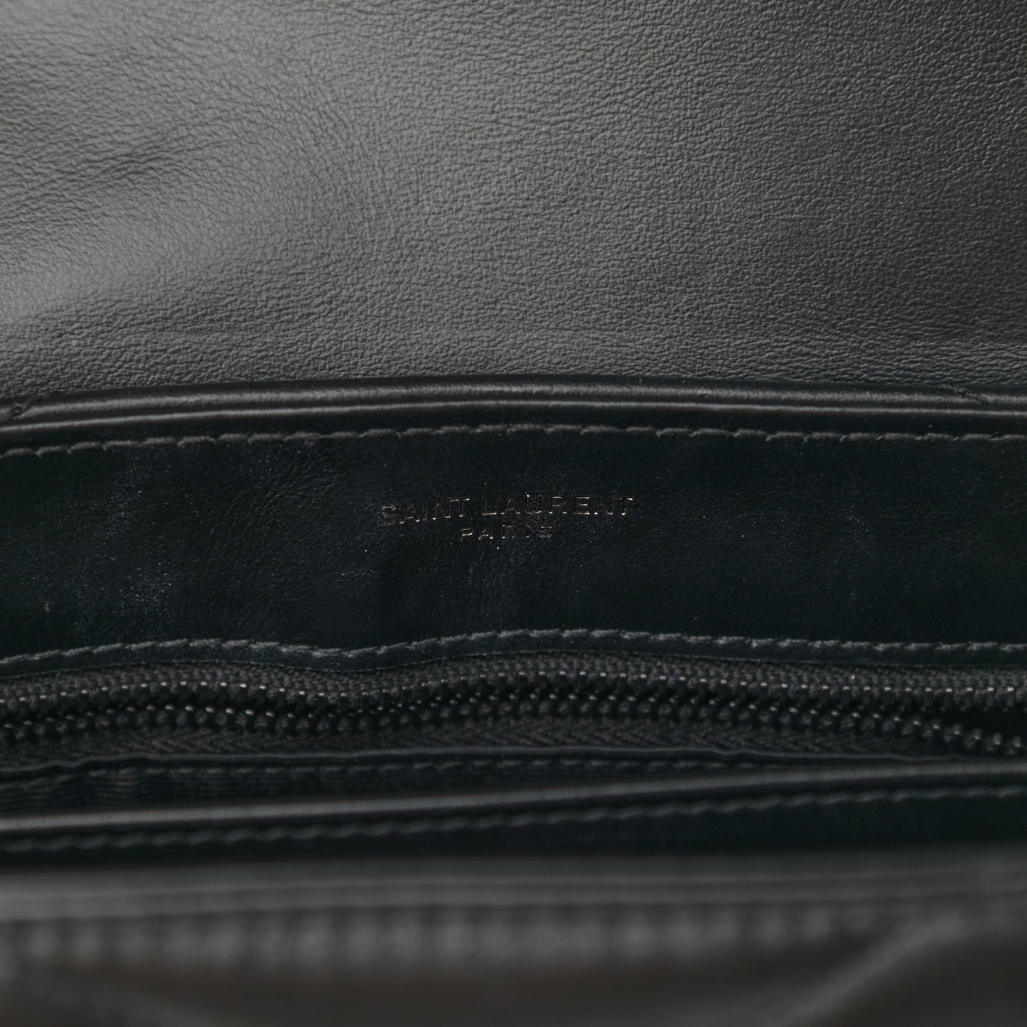 Calfskin Y Quilted Monogram Monochrome Toy Loulou Crossbody Bag Black