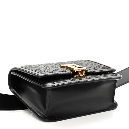 Burberry Lambskin Embossed Monogram TB Bum Bag Black 4 of 9