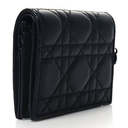 Christian Dior Lambskin Cannage Mini Lady Dior Wallet Black 3 of 12