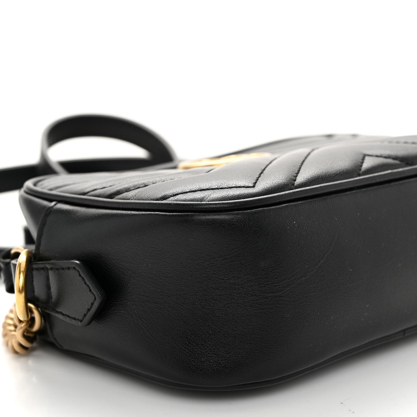 Calfskin Matelasse Mini GG Marmont Chain Shoulder Bag Black