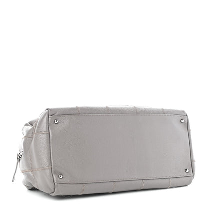 Chanel Caviar Square Stitched Bowler Grey 3 of 4
