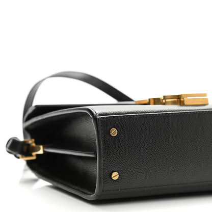 Saint Laurent Grain de Poudre Mini Classic Monogram Cassandra Top Handle Black 8 of 10