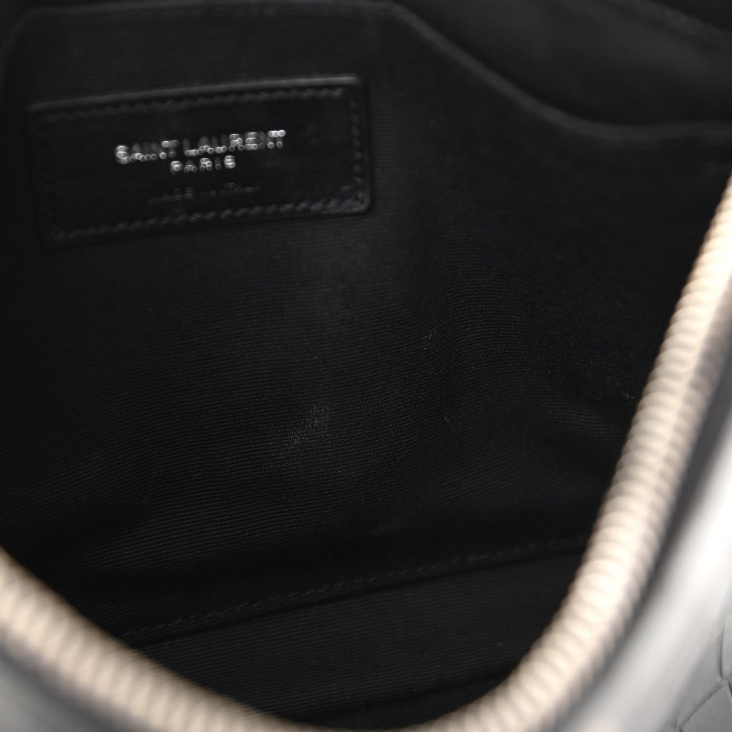 Calfskin Crocodile Embossed Monogram Zip Pouch Black