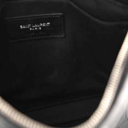 Saint Laurent Calfskin Crocodile Embossed Monogram Zip Pouch Black 11 of 11