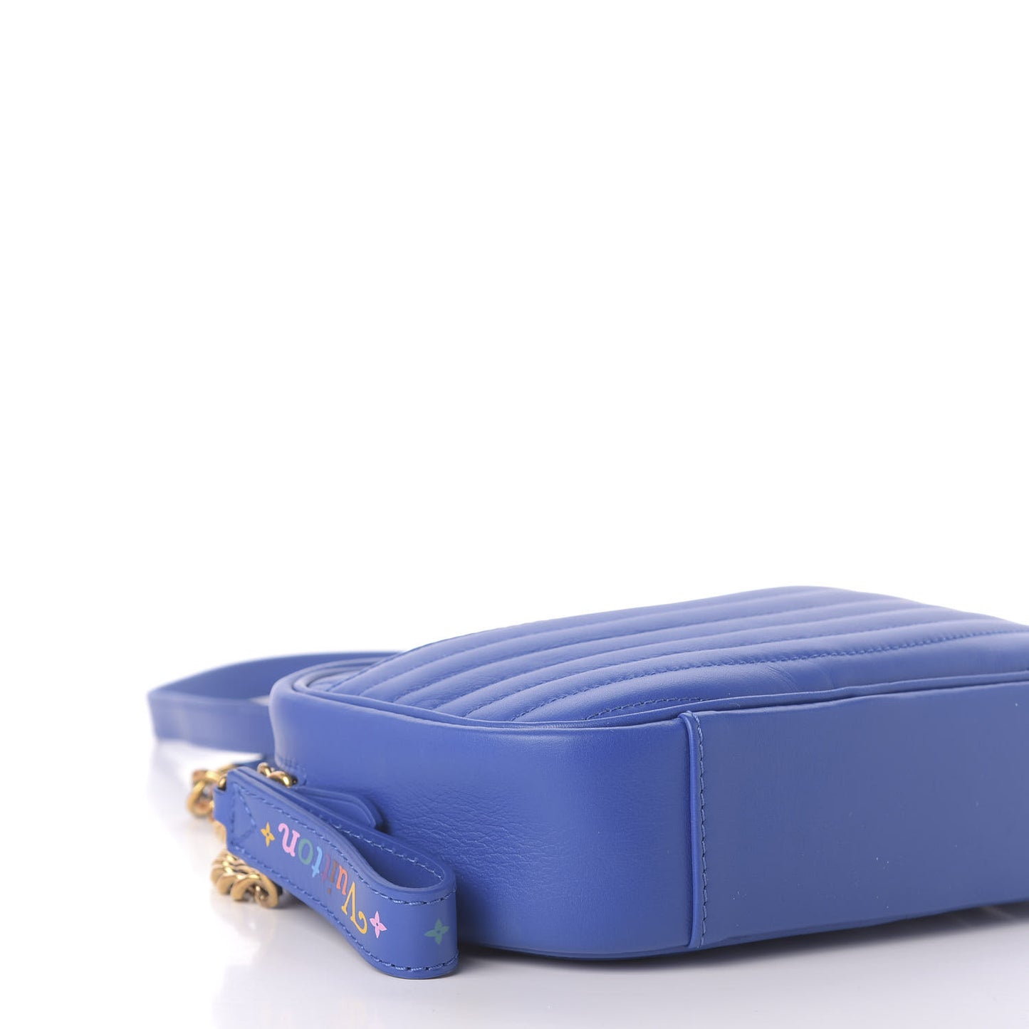 Calfskin New Wave Camera Bag Bleu Neon