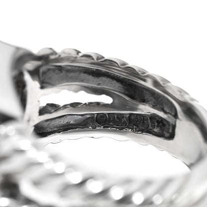 David Yurman Sterling Silver Diamond Prasiolite 11mm Albion Ring 53 6.25 5 of 5