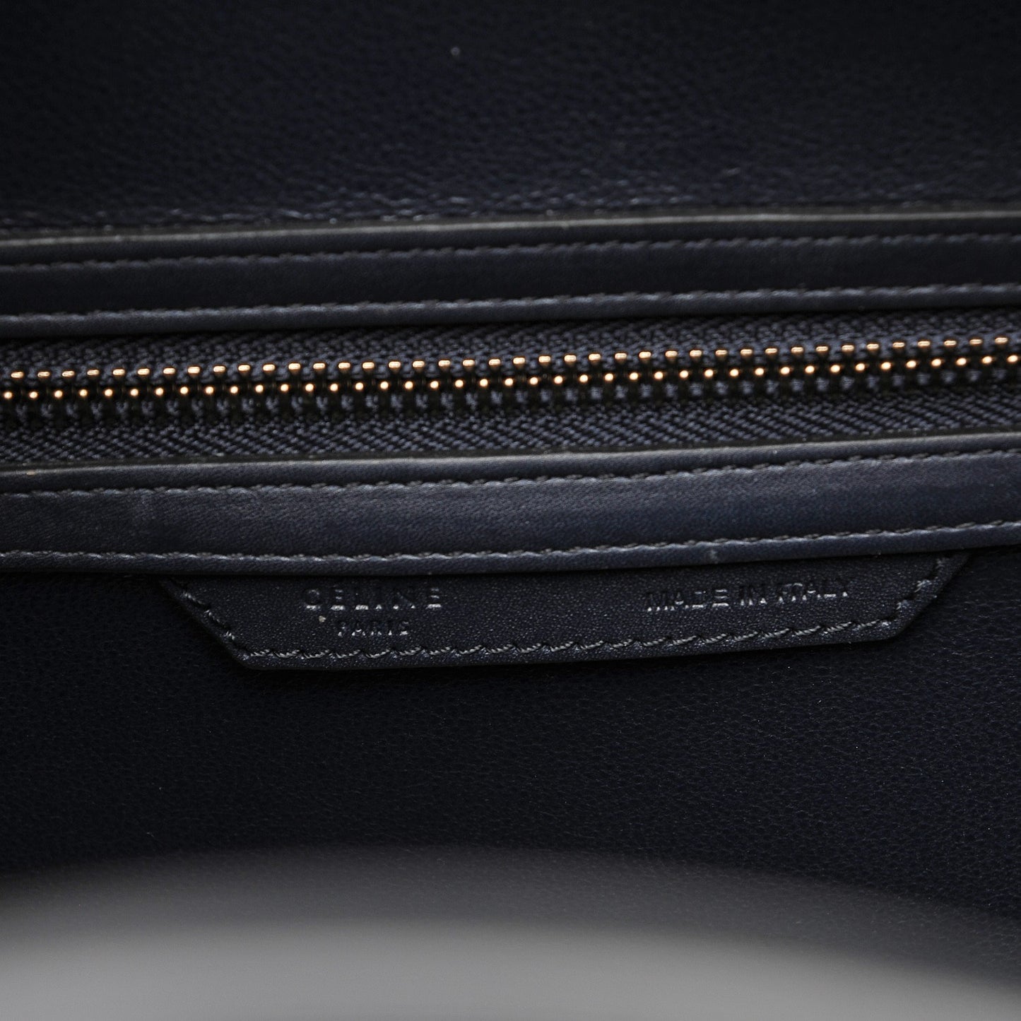 Smooth Calfskin Striped Canvas Mini Luggage Navy Blue