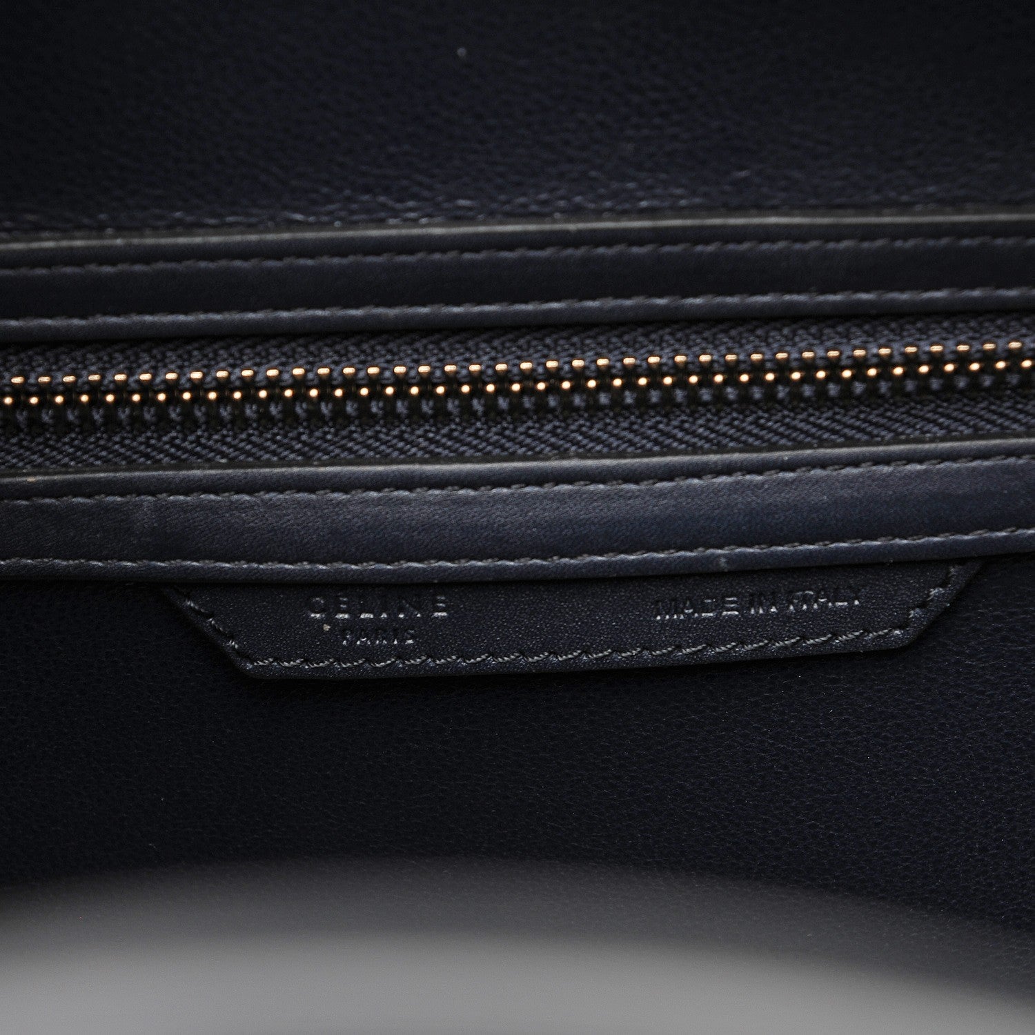 Celine Smooth Calfskin Striped Canvas Mini Luggage Navy Blue 6 of 7