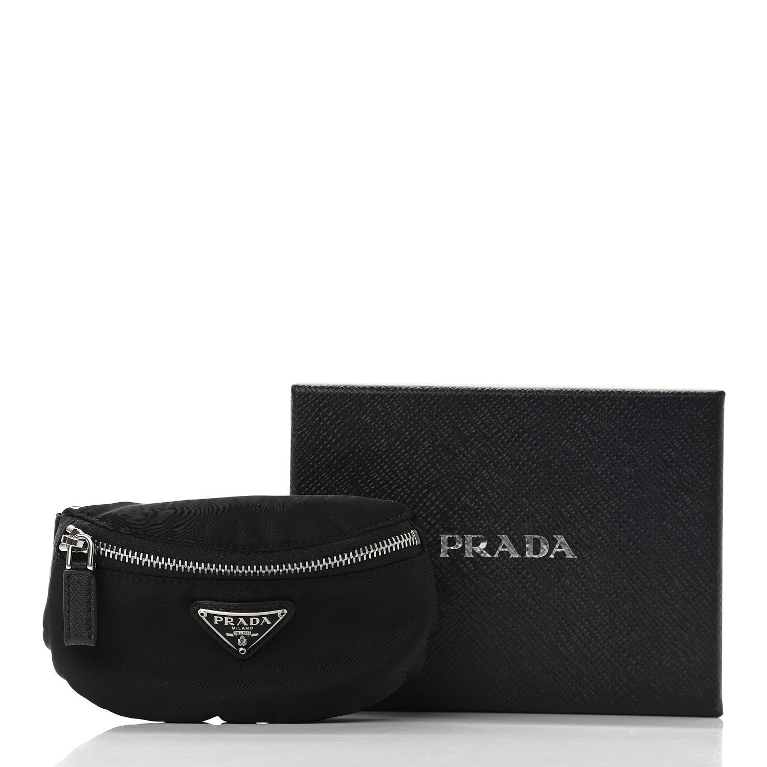 Prada Re-Nylon Travel Saffiano Metal Triangle Logo Mini Arm Pouch Black 9 of 9