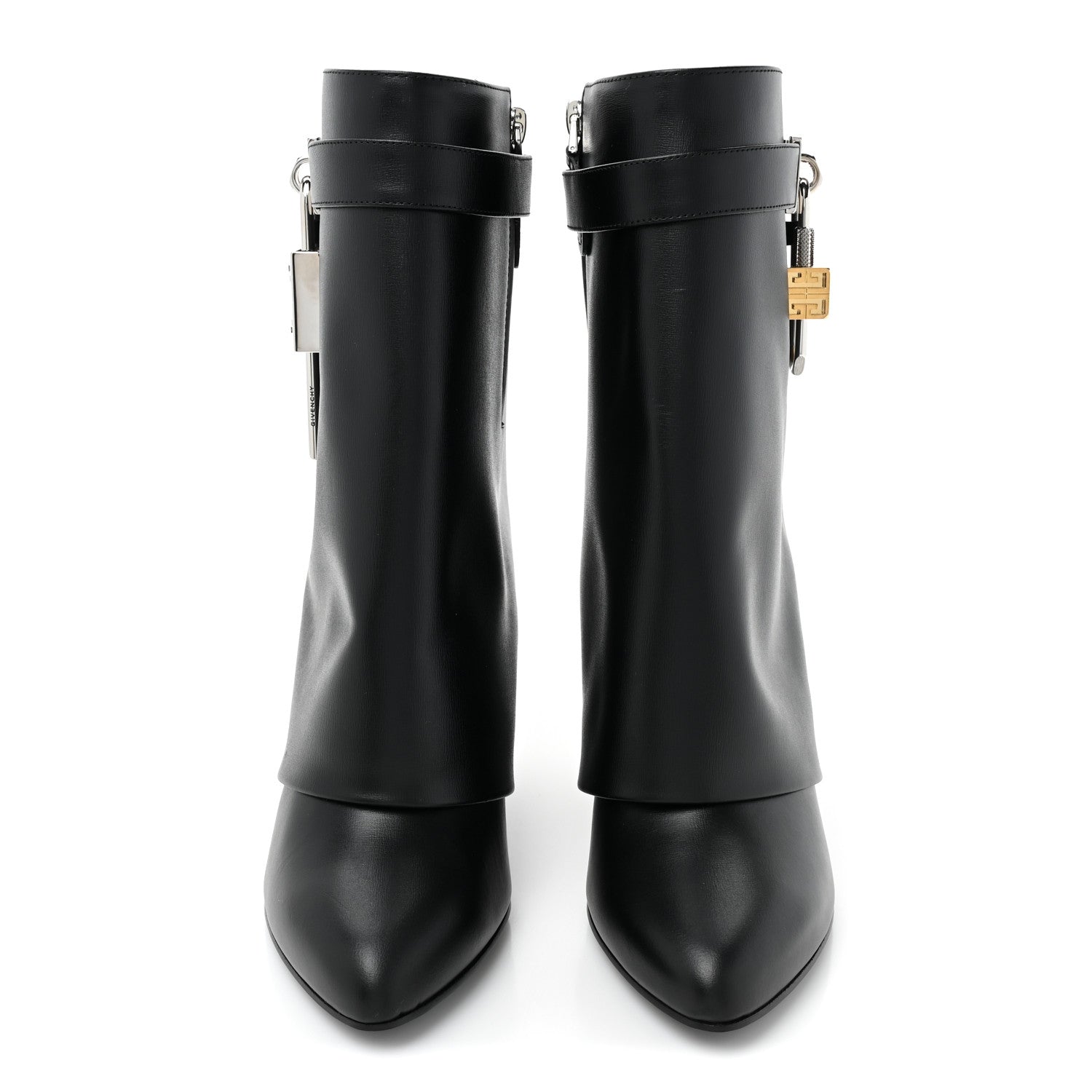 Givenchy Grained Calfskin Shark Lock Ankle Boots 38.5 Black 2 of 9