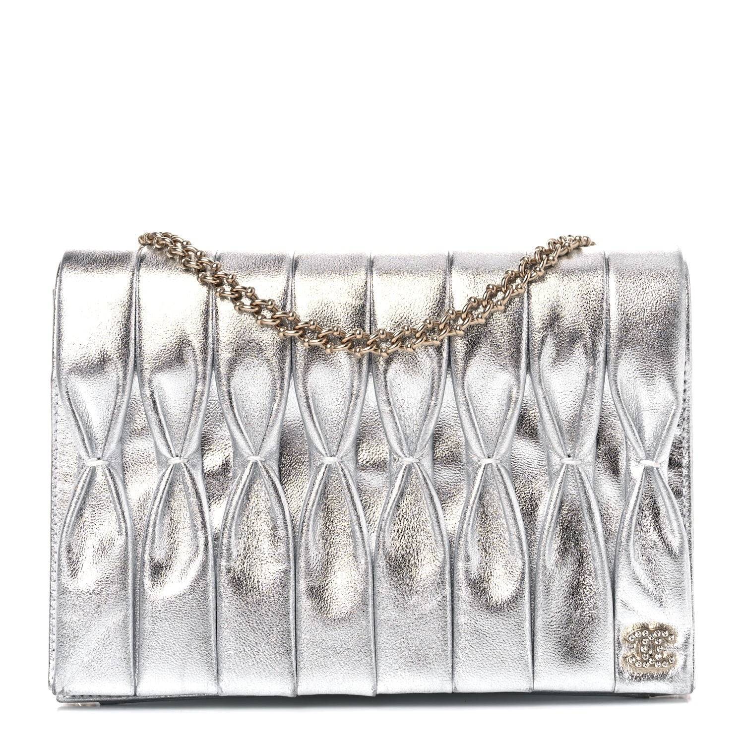Chanel Metallic Lambskin Sac Pochette Argent 1 of 17