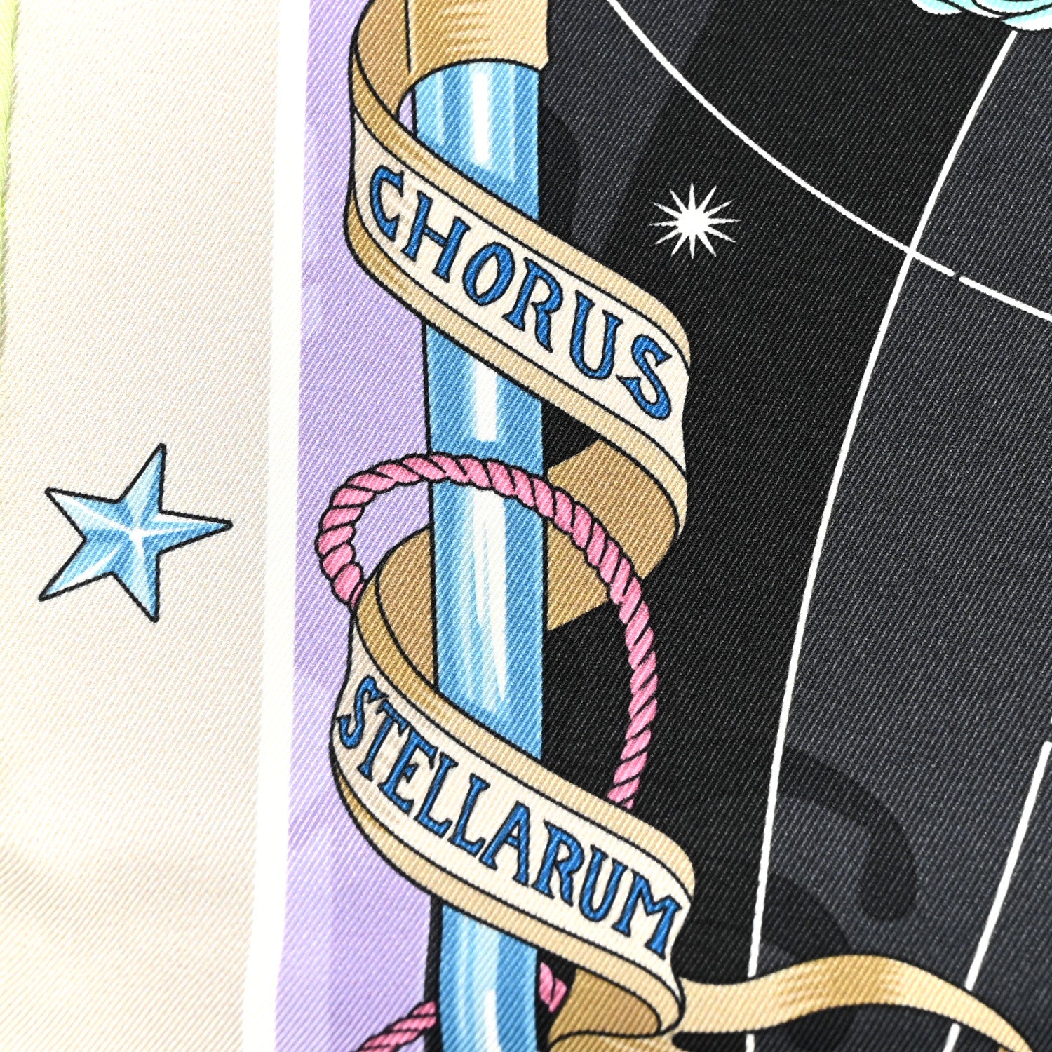 Hermes Silk Chorus Stellarum Scarf 70 Gris Nacre Anthracite 5 of 5