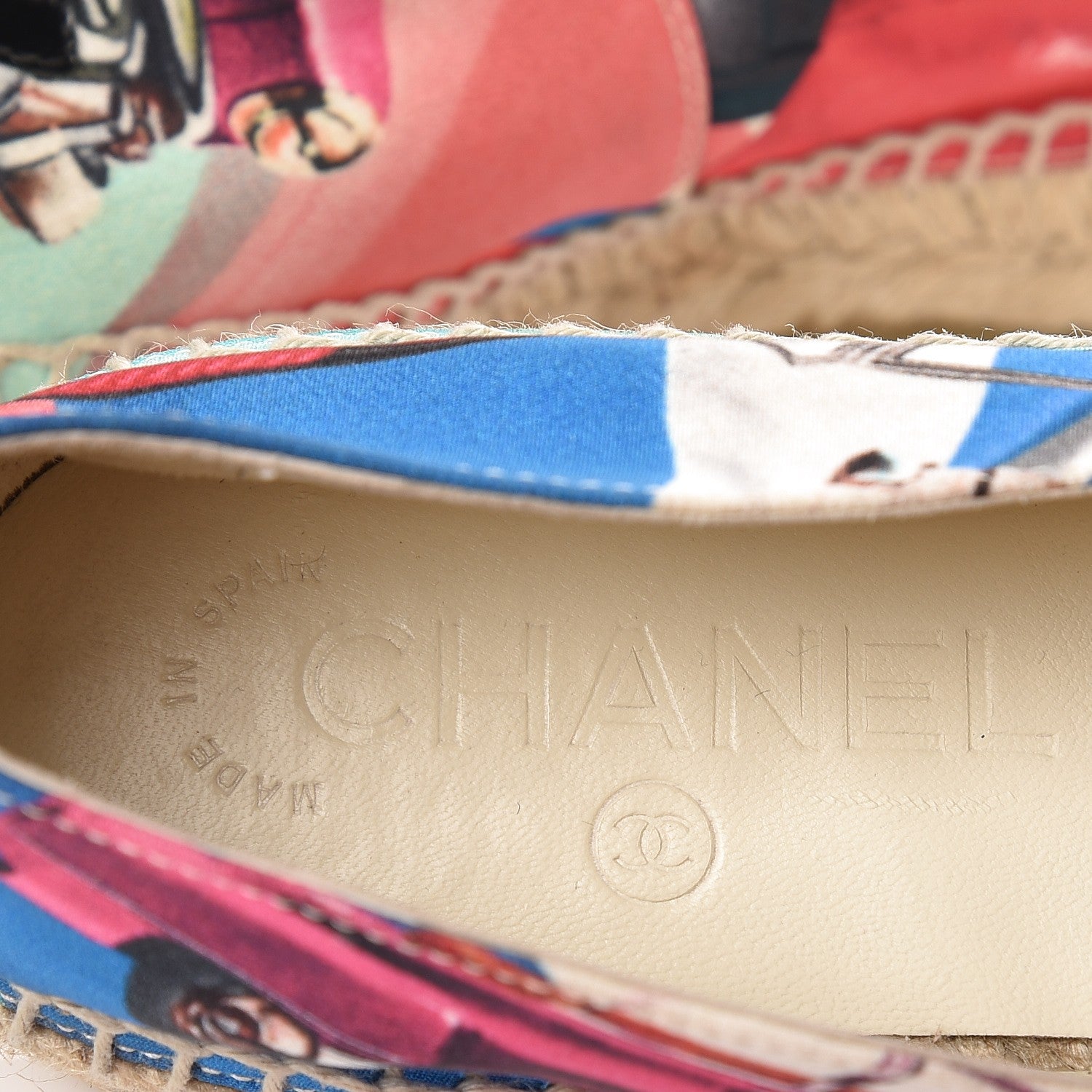 Chanel Fabric Patent CC Espadrilles 36 Multicolor Black 6 of 10