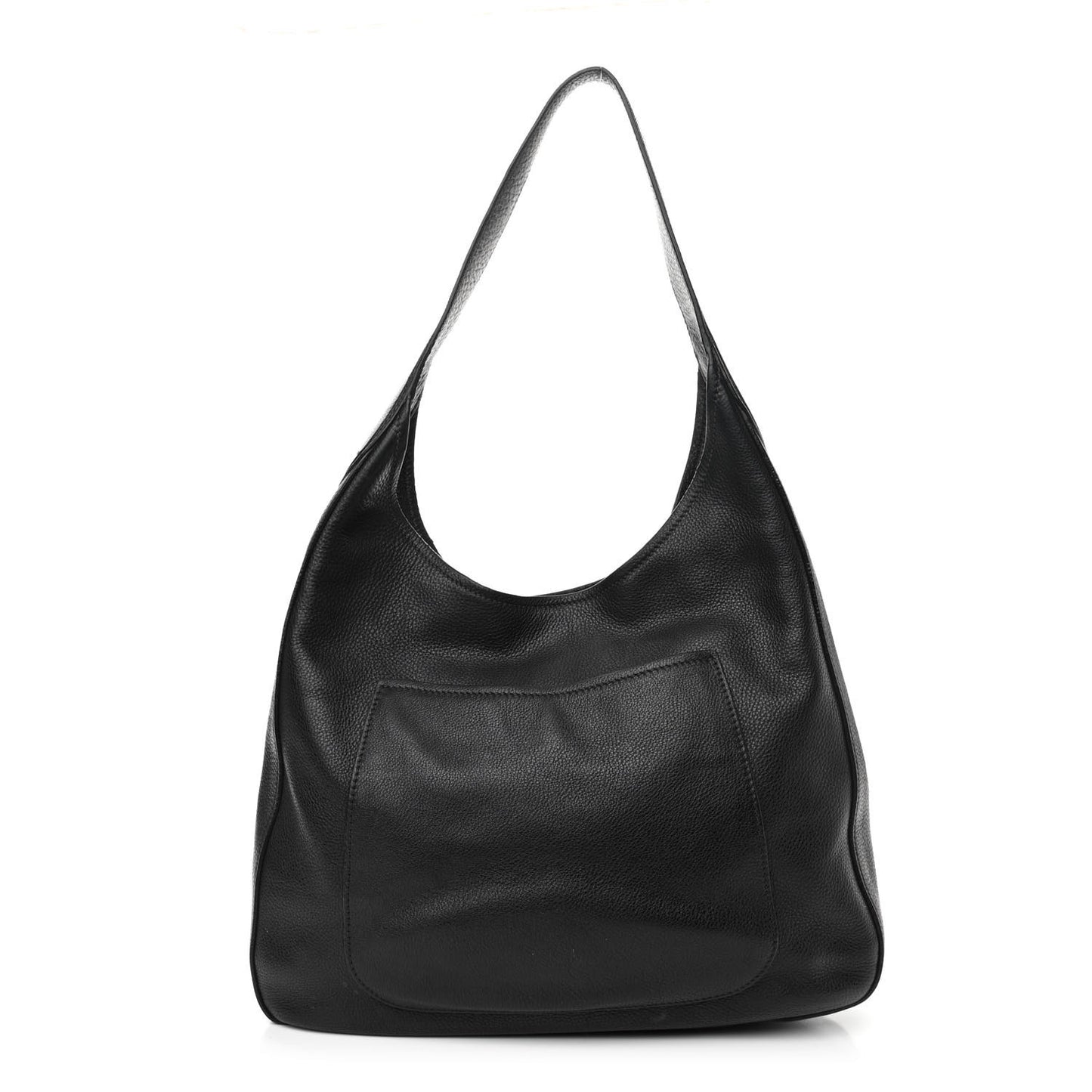 Vitello Daino Medium Pocket Hobo Bag Black