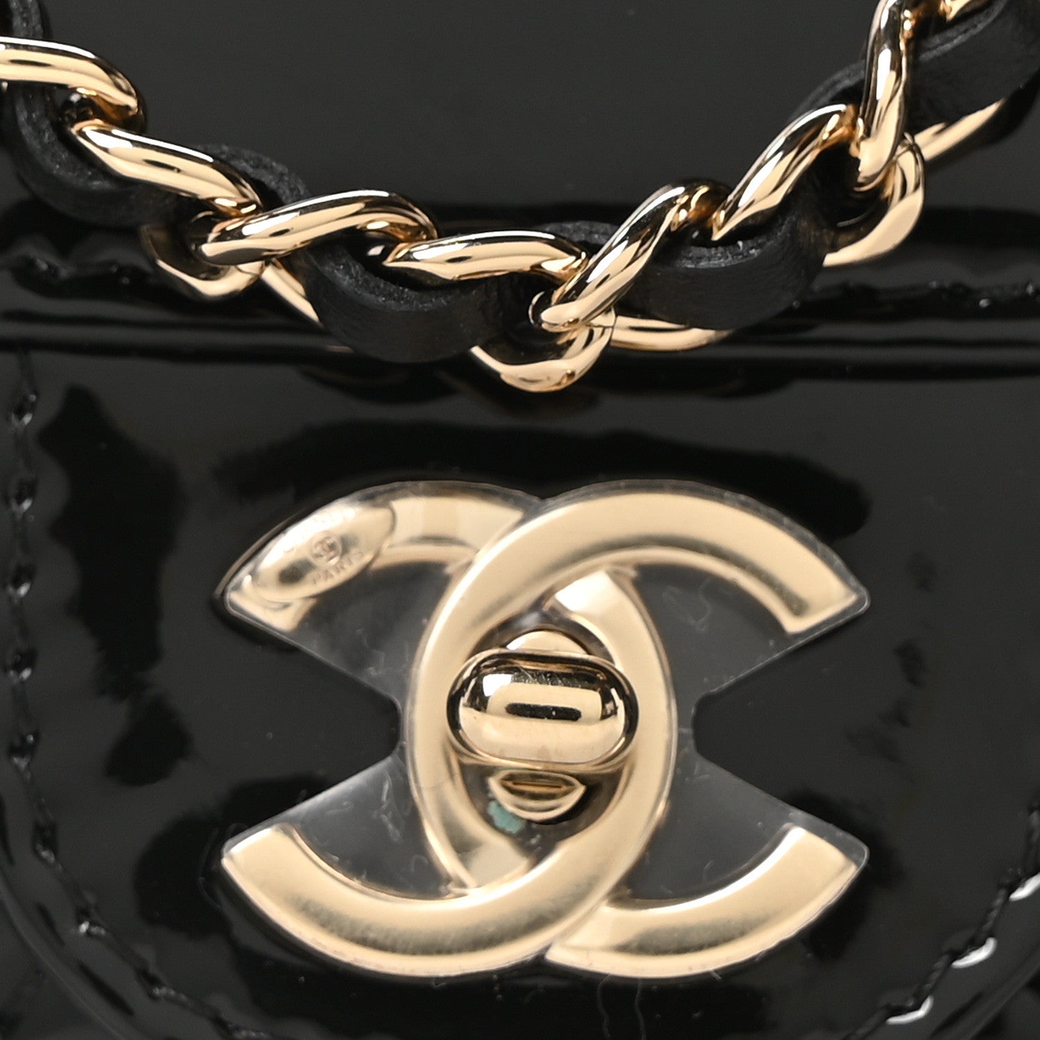 Chanel Patent Calfskin Quilted Mini Flap Black 8 of 11