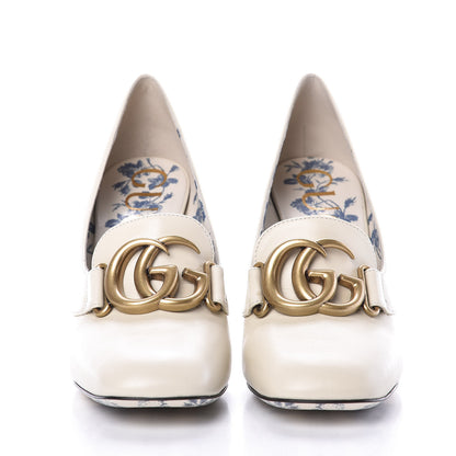 Gucci Malaga Kid GG Victoire 95mm Loafer Pumps 37.5 Vintage White 3 of 10