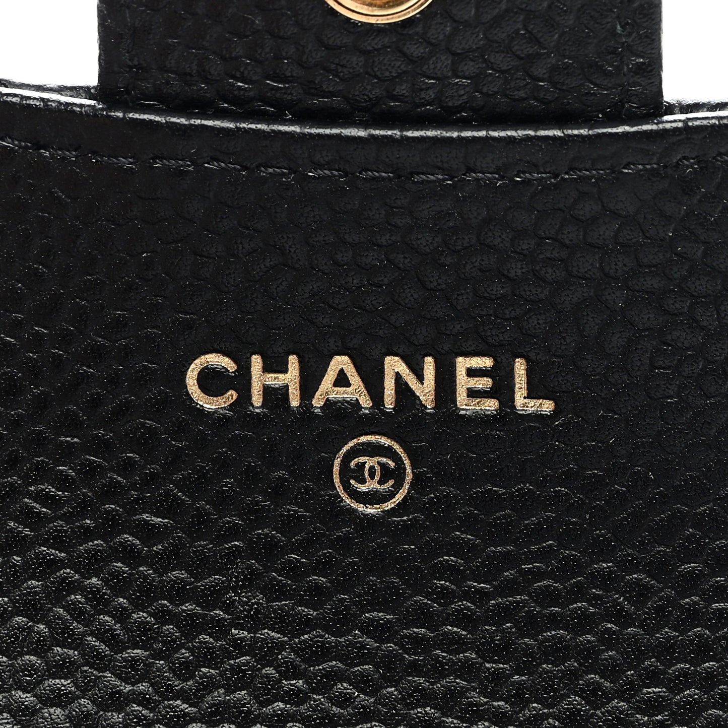 Caviar Quilted Flap Card Holder Black