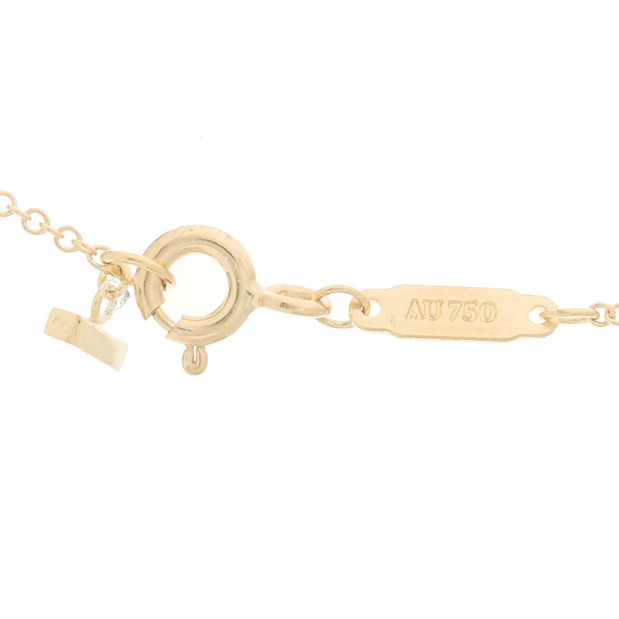Tiffany 18K Yellow Gold Large T Smile Pendant Necklace 5 of 6