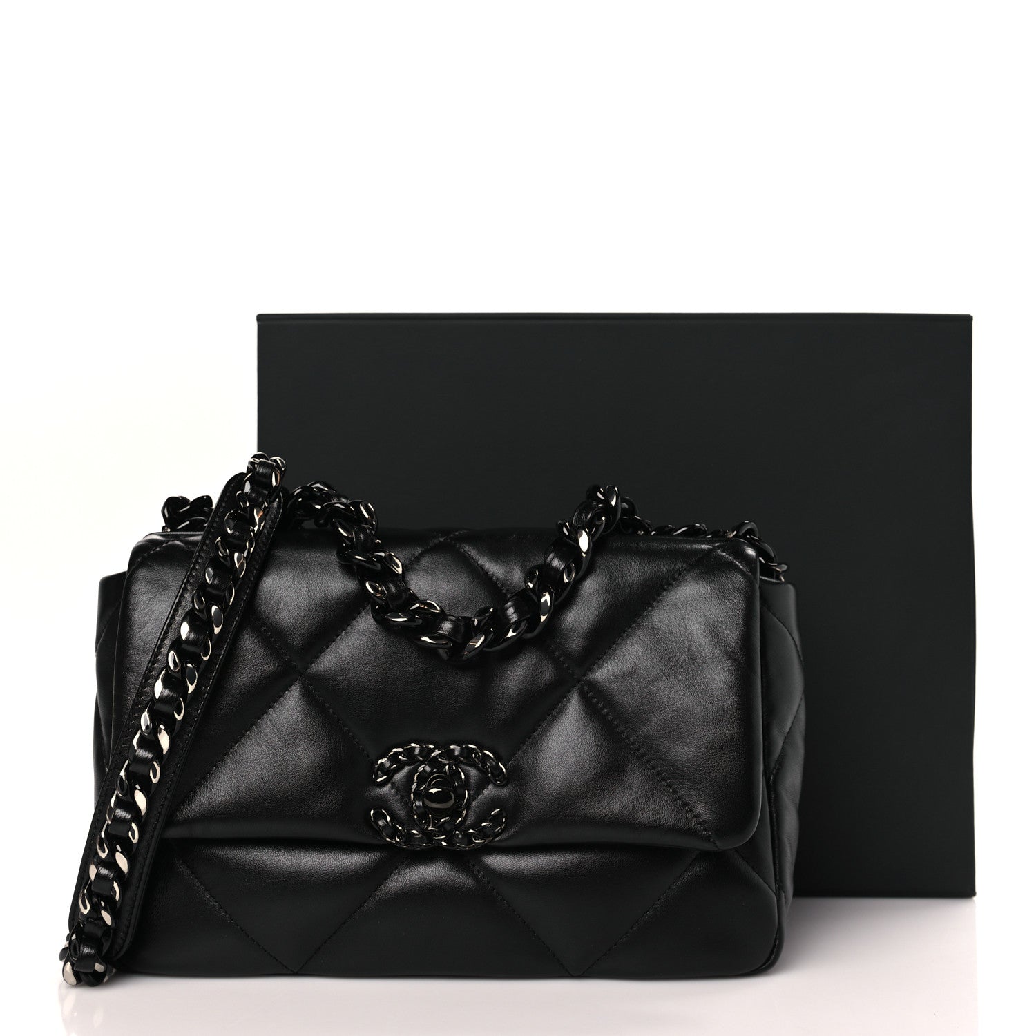 Chanel Lambskin Quilted Medium Chanel 19 Flap So Black 10 of 10