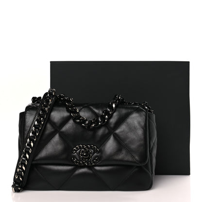 Chanel Lambskin Quilted Medium Chanel 19 Flap So Black 10 of 10