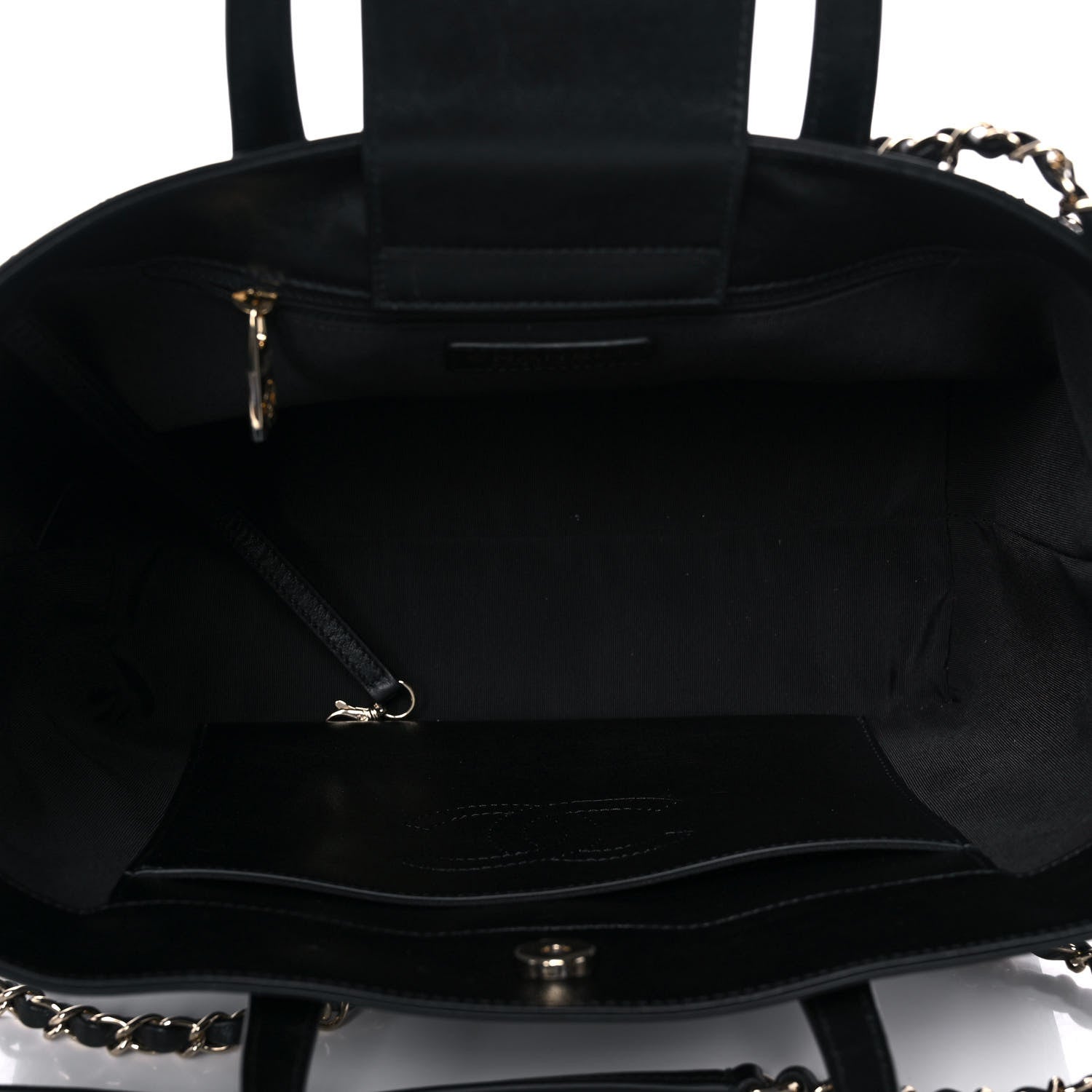 Chanel Calfskin Stitched Shopping Tote Black 5 of 10