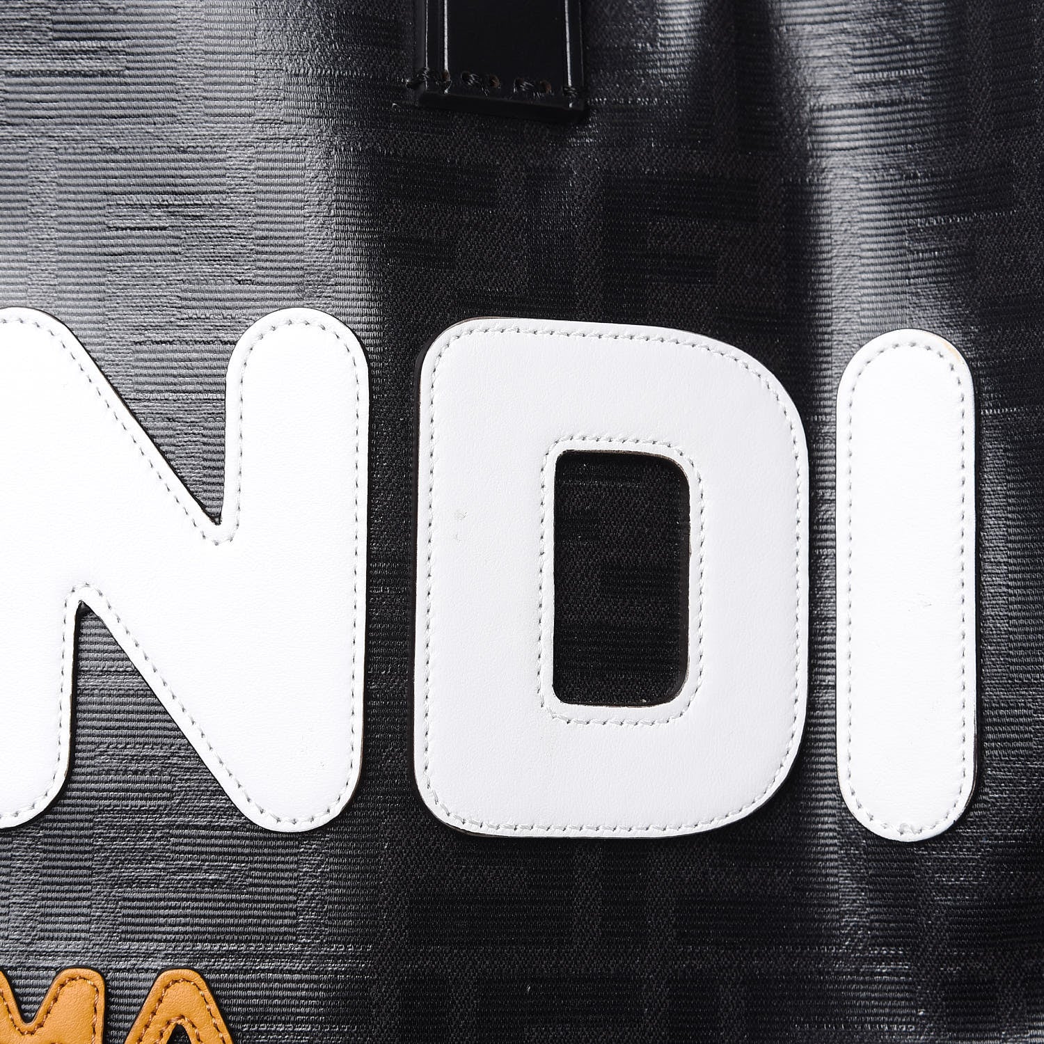 Fendi X FILA Glazed Fabric FF 1974 Mania Shopping Tote Bag Black White 11 of 11