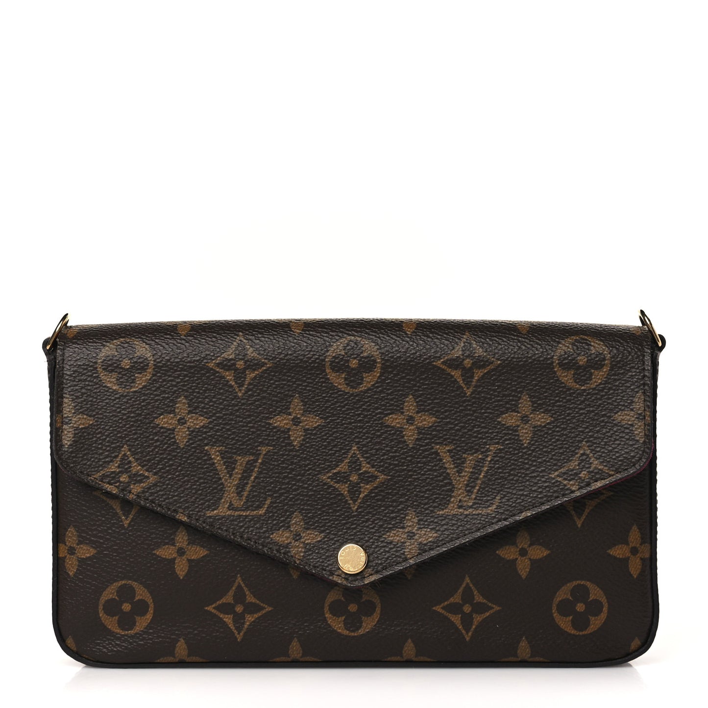 Monogram Pochette Felicie Chain Wallet Fuchsia