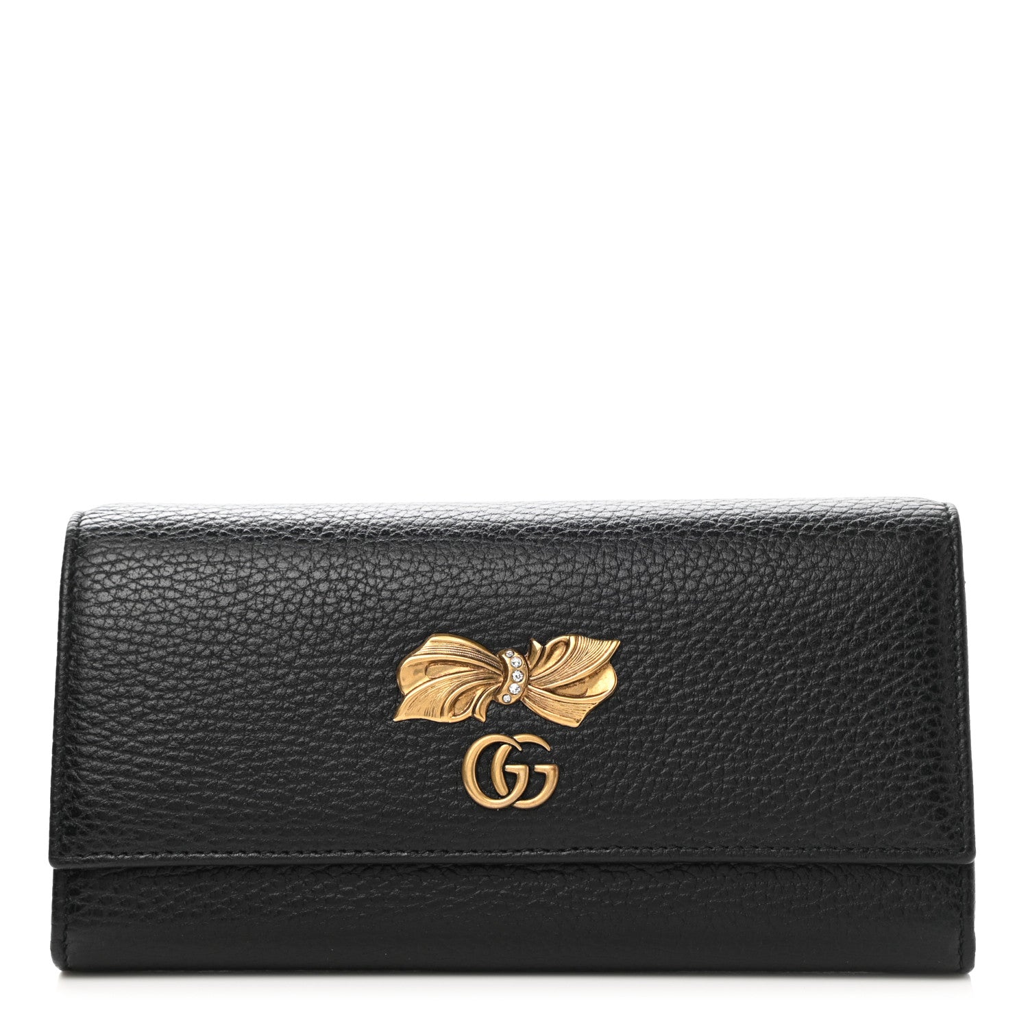 Gucci Calfskin Garden Continental Wallet Black 1 of 8