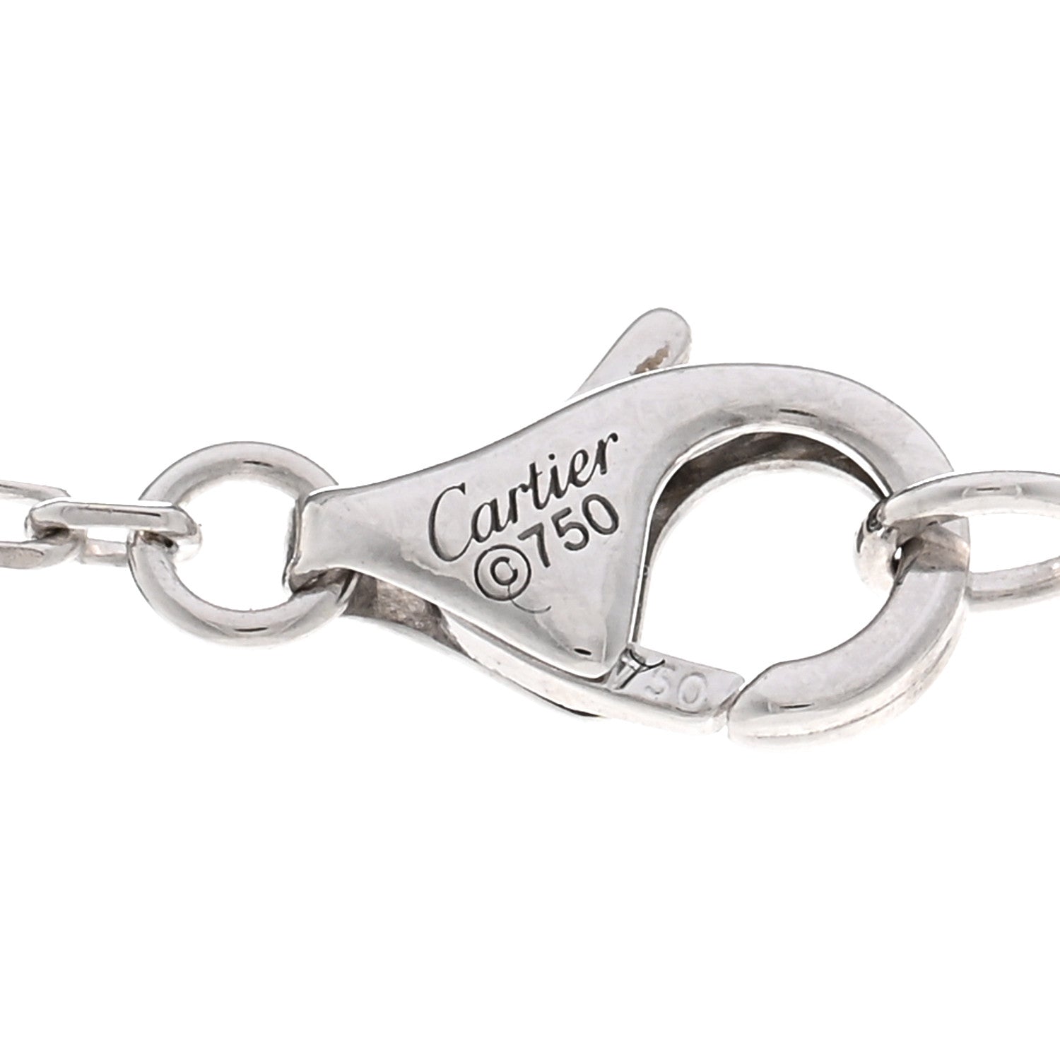 Cartier 18K White Gold Diamond Interlocking LOVE Paved Necklace 4 of 6