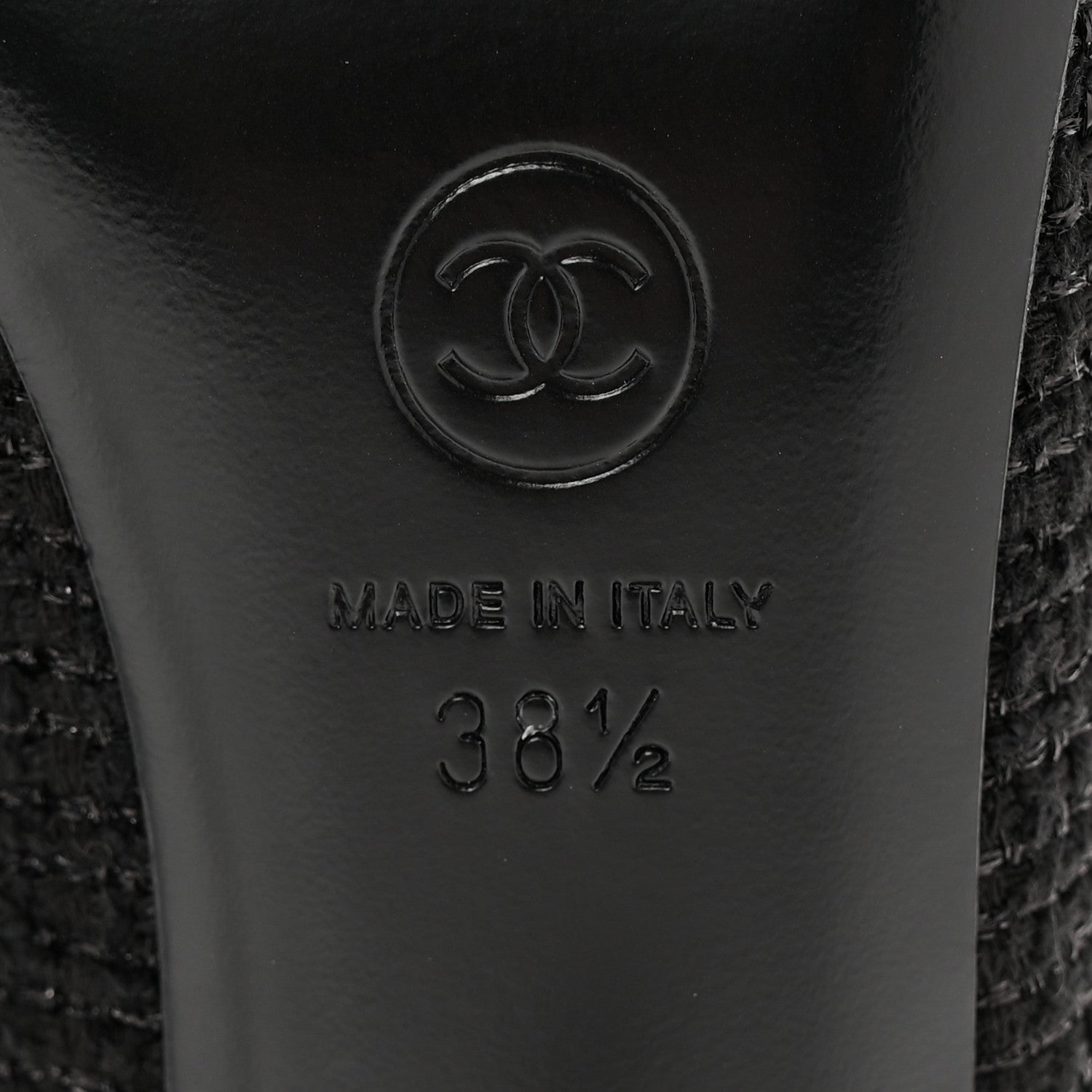 Chanel Tweed Grosgrain Cap Toe Pearl Mule 38.5 Black 7 of 11