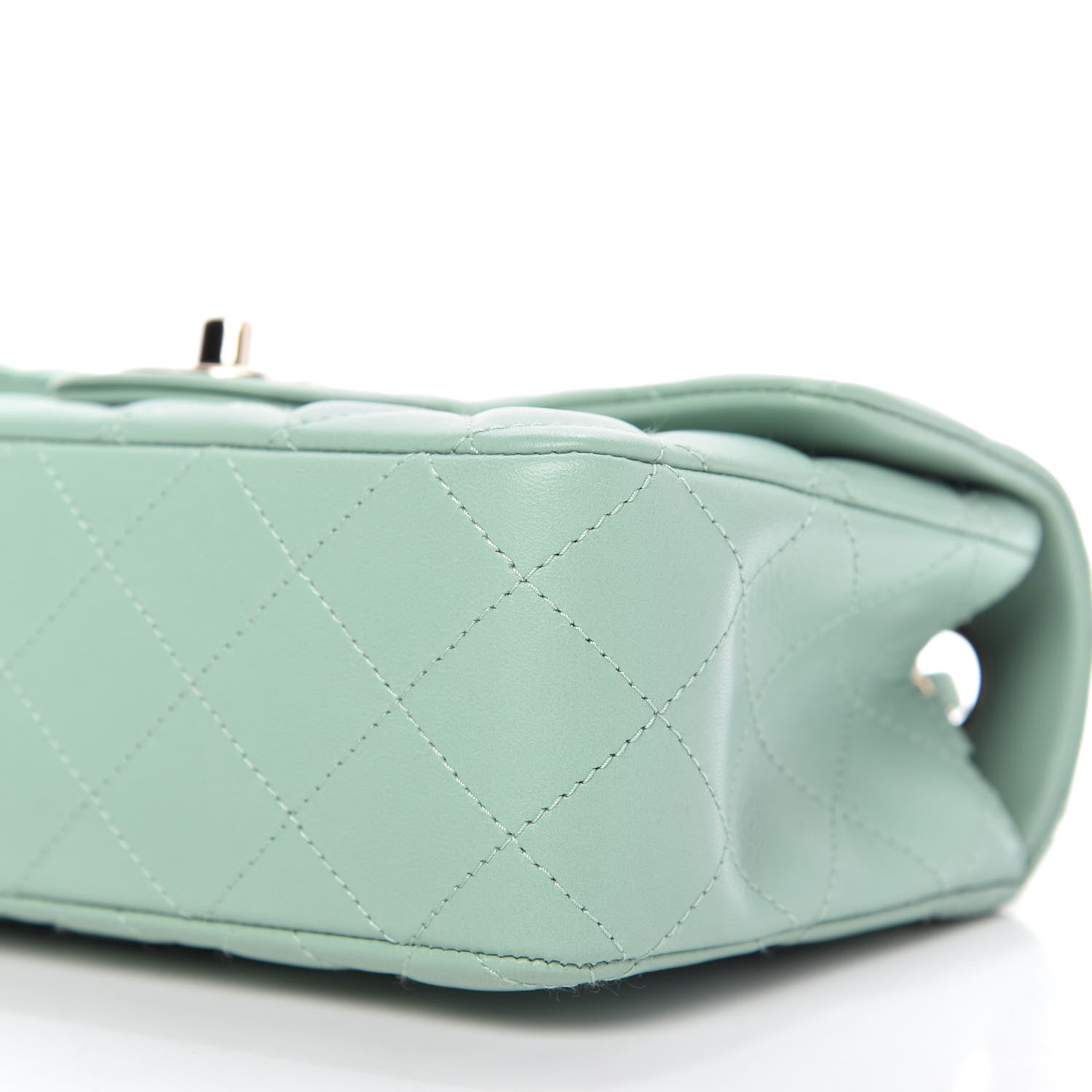 Chanel Lambskin Quilted Mini Rectangular Flap Light Green 7 of 11