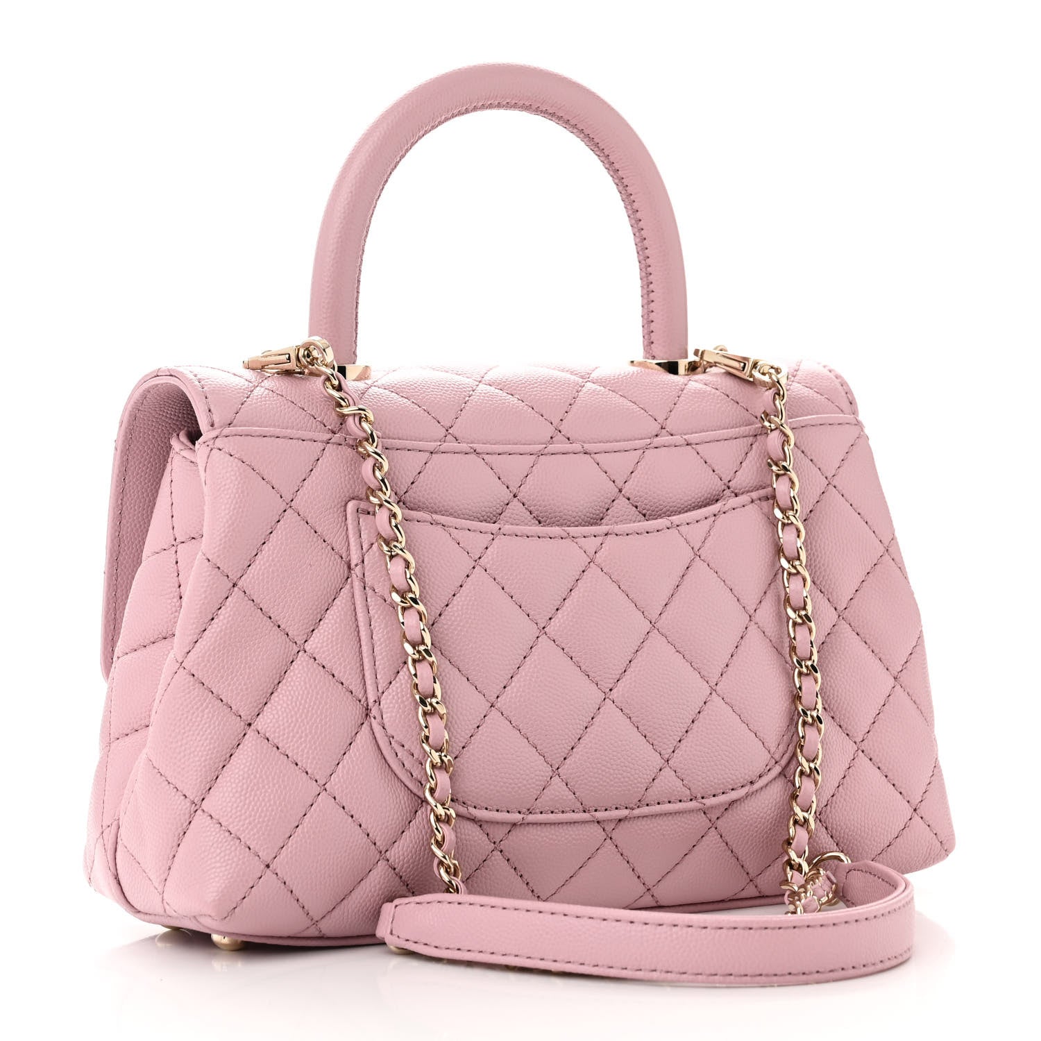 Chanel Caviar Quilted Mini Coco Handle Flap Light Pink 2 of 11