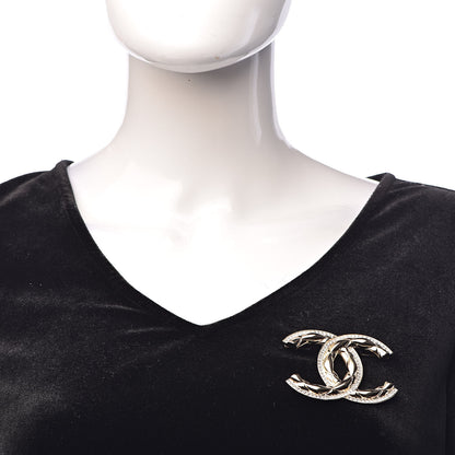 Chanel Baguette Crystal Quilted Vintage Allure CC Brooch Gold 2 of 5