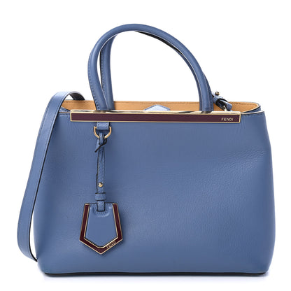 Fendi Vitello Dolce Century Petite 2Jours Tote Blue 1 of 4