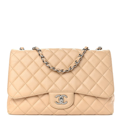 Chanel Caviar Quilted Jumbo Single Flap Beige Clair 1 of 13