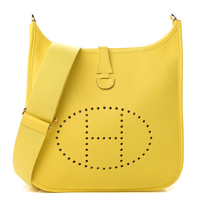 Hermes Taurillon Clemence Evelyne III PM Lime 1 of 10