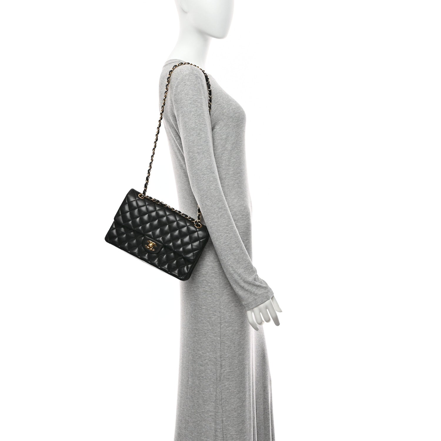 Chanel Lambskin Quilted Medium Double Flap Black 2 of 10