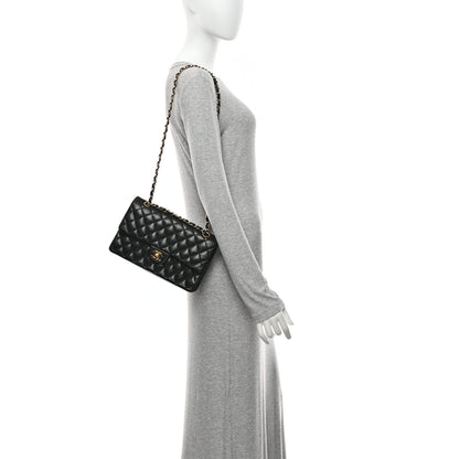 Chanel Lambskin Quilted Medium Double Flap Black 2 of 10